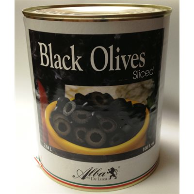 De Luca's Black Sliced Olives 6 / 100oz **Spain**