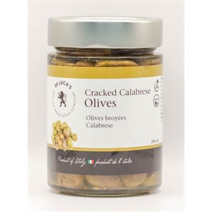 De Luca's Cracked Calabrese Green Olives 16 / 314ml