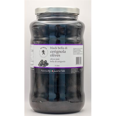 De Luca's Black Cerignola Olives 4 / 3L