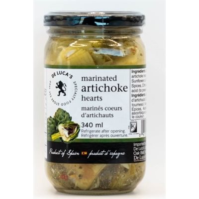 De Luca's Marinated Artichoke 1 / 4's 12 / 340ml Glass Kosher-K